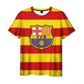 Мужская футболка 3D с принтом Барселона (каталония) в Курске, 100% полиэфир | прямой крой, круглый вырез горловины, длина до линии бедер | Тематика изображения на принте: barca | barcelona | catalonia | барса