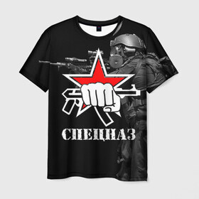 Мужская футболка 3D с принтом Спецназ 16 в Курске, 100% полиэфир | прямой крой, круглый вырез горловины, длина до линии бедер | Тематика изображения на принте: россия | спецназ