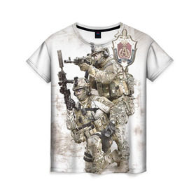 Женская футболка 3D с принтом Спецназ 20 в Курске, 100% полиэфир ( синтетическое хлопкоподобное полотно) | прямой крой, круглый вырез горловины, длина до линии бедер | россия | спецназ