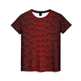 Женская футболка 3D с принтом Шкура дракона в Курске, 100% полиэфир ( синтетическое хлопкоподобное полотно) | прямой крой, круглый вырез горловины, длина до линии бедер | 