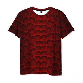 Мужская футболка 3D с принтом Шкура дракона в Курске, 100% полиэфир | прямой крой, круглый вырез горловины, длина до линии бедер | 