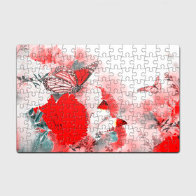 Пазл магнитный 126 элементов с принтом Цветы в Курске, полимерный материал с магнитным слоем | 126 деталей, размер изделия —  180*270 мм | Тематика изображения на принте: бабочка | лепесток | природа | цветок | яркая