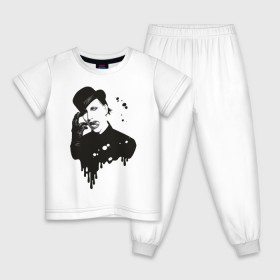 Детская пижама хлопок с принтом Marilyn Manson в Курске, 100% хлопок |  брюки и футболка прямого кроя, без карманов, на брюках мягкая резинка на поясе и по низу штанин
 | manson | marilyn | менсон | мерлин мэнсон | мэнсон