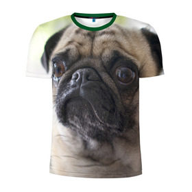 Мужская футболка 3D спортивная с принтом Мопс в Курске, 100% полиэстер с улучшенными характеристиками | приталенный силуэт, круглая горловина, широкие плечи, сужается к линии бедра | мопс | мопсы | собака | собаки