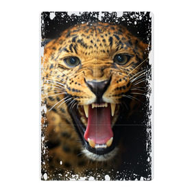 Магнитный плакат 2Х3 с принтом Леопард (retro style) в Курске, Полимерный материал с магнитным слоем | 6 деталей размером 9*9 см | retro style | ветошь | винтаж | вырез | гепард | грация | дикая кошка | животное | зверь | инстинкты | клыки | когти | леопард | лик | мощь | охотник | потёртости | пятна | реакция | скорость | след | старина