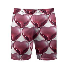 Мужские шорты 3D спортивные с принтом Зеркальные сердца в Курске,  |  | девушкам | сердечко | сердца