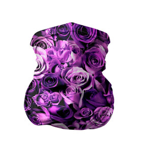 Бандана-труба 3D с принтом Цветочки в Курске, 100% полиэстер, ткань с особыми свойствами — Activecool | плотность 150‒180 г/м2; хорошо тянется, но сохраняет форму | роза | сиреневый | фиолетовый | цветы