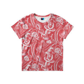 Детская футболка 3D с принтом Гавайская 1 в Курске, 100% гипоаллергенный полиэфир | прямой крой, круглый вырез горловины, длина до линии бедер, чуть спущенное плечо, ткань немного тянется | гавайи | растительный орнамент | рубашка