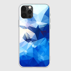 Чехол для iPhone 12 Pro Max с принтом Абстракция в Курске, Силикон |  | Тематика изображения на принте: полигоны | синий | треугольники