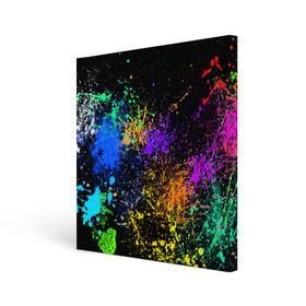 Холст квадратный с принтом Брызги красок в Курске, 100% ПВХ |  | Тематика изображения на принте: кляксы | цветной | яркий