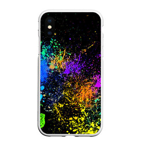 Чехол для iPhone XS Max матовый с принтом Брызги красок в Курске, Силикон | Область печати: задняя сторона чехла, без боковых панелей | кляксы | цветной | яркий