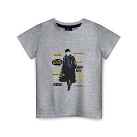 Детская футболка хлопок с принтом Шерлок в Курске, 100% хлопок | круглый вырез горловины, полуприлегающий силуэт, длина до линии бедер | sherlock | шерлок