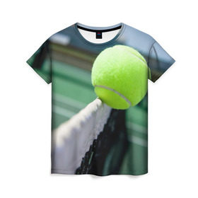 Женская футболка 3D с принтом Теннис в Курске, 100% полиэфир ( синтетическое хлопкоподобное полотно) | прямой крой, круглый вырез горловины, длина до линии бедер | надаль | тенис