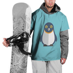Накидка на куртку 3D с принтом Пингвин в Курске, 100% полиэстер |  | Тематика изображения на принте: зима | море | пингвин | птицы
