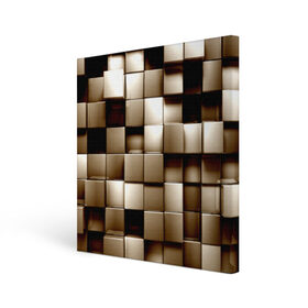 Холст квадратный с принтом Кубики в Курске, 100% ПВХ |  | серый | текстура