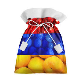 Подарочный 3D мешок с принтом Флаг Армении в Курске, 100% полиэстер | Размер: 29*39 см | Тематика изображения на принте: армения | гранат | персик | слива | страны | флаг армении | фрукты