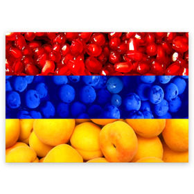 Поздравительная открытка с принтом Флаг Армении в Курске, 100% бумага | плотность бумаги 280 г/м2, матовая, на обратной стороне линовка и место для марки
 | армения | гранат | персик | слива | страны | флаг армении | фрукты