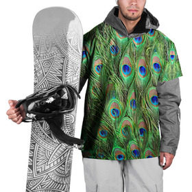 Накидка на куртку 3D с принтом Life is beautiful в Курске, 100% полиэстер |  | Тематика изображения на принте: павлин | паттерн | перья | текстура
