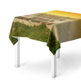 Скатерть 3D с принтом Великая Китайская стена в Курске, 100% полиэстер (ткань не мнется и не растягивается) | Размер: 150*150 см | иероглифы | китай
