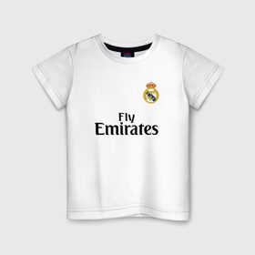 Детская футболка хлопок с принтом Роналду форма в Курске, 100% хлопок | круглый вырез горловины, полуприлегающий силуэт, длина до линии бедер | madrid | real | ronaldo | мадрид | реал | роналдо