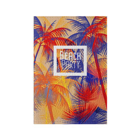 Обложка для паспорта матовая кожа с принтом Beach Party в Курске, натуральная матовая кожа | размер 19,3 х 13,7 см; прозрачные пластиковые крепления | Тематика изображения на принте: beach | party | summer | trend | вечеринка | лето | популярное | тренд | хит