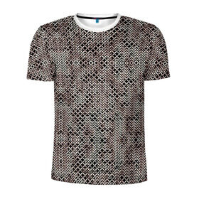 Мужская футболка 3D спортивная с принтом Кольчуга в Курске, 100% полиэстер с улучшенными характеристиками | приталенный силуэт, круглая горловина, широкие плечи, сужается к линии бедра | Тематика изображения на принте: броня | железо | металл | текстура