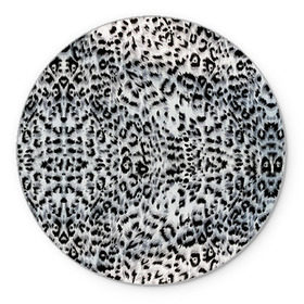Коврик круглый с принтом White Jaguar в Курске, резина и полиэстер | круглая форма, изображение наносится на всю лицевую часть | барс | леопард | ягуар