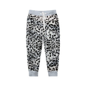 Детские брюки 3D с принтом White Jaguar в Курске, 100% полиэстер | манжеты по низу, эластичный пояс регулируется шнурком, по бокам два кармана без застежек, внутренняя часть кармана из мелкой сетки | Тематика изображения на принте: барс | леопард | ягуар