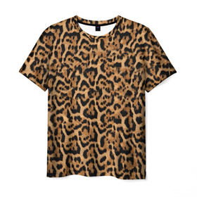 Мужская футболка 3D с принтом Jaguar в Курске, 100% полиэфир | прямой крой, круглый вырез горловины, длина до линии бедер | Тематика изображения на принте: оцелот | пума | текстура | ягуар