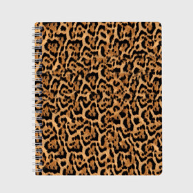 Тетрадь с принтом Jaguar в Курске, 100% бумага | 48 листов, плотность листов — 60 г/м2, плотность картонной обложки — 250 г/м2. Листы скреплены сбоку удобной пружинной спиралью. Уголки страниц и обложки скругленные. Цвет линий — светло-серый
 | Тематика изображения на принте: оцелот | пума | текстура | ягуар