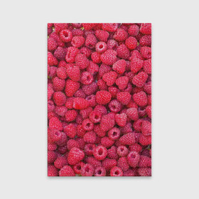 Обложка для паспорта матовая кожа с принтом Малинки в Курске, натуральная матовая кожа | размер 19,3 х 13,7 см; прозрачные пластиковые крепления | raspberry | летняя | ягодн