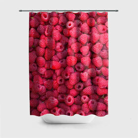 Штора 3D для ванной с принтом Малинки в Курске, 100% полиэстер | плотность материала — 100 г/м2. Стандартный размер — 146 см х 180 см. По верхнему краю — пластиковые люверсы для креплений. В комплекте 10 пластиковых колец | raspberry | летняя | ягодн