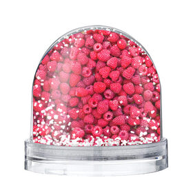 Снежный шар с принтом Малинки в Курске, Пластик | Изображение внутри шара печатается на глянцевой фотобумаге с двух сторон | raspberry | летняя | ягодн