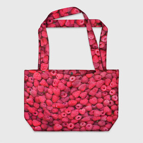Пляжная сумка 3D с принтом Малинки в Курске, 100% полиэстер | застегивается на металлическую кнопку; внутренний карман застегивается на молнию. Стенки укреплены специальным мягким материалом, чтобы защитить содержимое от несильных ударов
 | raspberry | летняя | ягодн