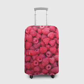Чехол для чемодана 3D с принтом Малинки в Курске, 86% полиэфир, 14% спандекс | двустороннее нанесение принта, прорези для ручек и колес | raspberry | летняя | ягодн