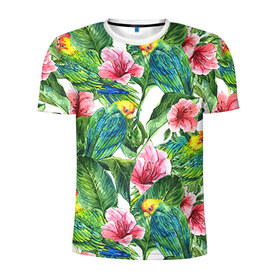 Мужская футболка 3D спортивная с принтом Джунгли в Курске, 100% полиэстер с улучшенными характеристиками | приталенный силуэт, круглая горловина, широкие плечи, сужается к линии бедра | flower | summer | swag | trend | лето | популярное | сваг | свег | тренд | хит | цветочки | цветы