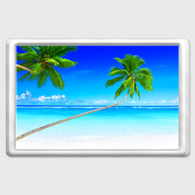 Магнит 45*70 Лазурный берег: в Курске, Пластик | Размер: 78*52 мм; Размер печати: 70*45 | Тематика изображения на принте: берег | лето | море | океан | отдых | пальма | песок