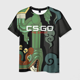 Мужская футболка 3D с принтом cs:go - Fire Serpent (Огненный змей) в Курске, 100% полиэфир | прямой крой, круглый вырез горловины, длина до линии бедер | cs | csgo | fire | go | serpent огненный | змей | кс