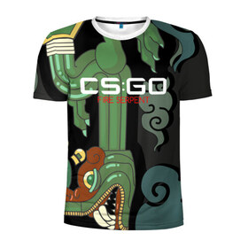 Мужская футболка 3D спортивная с принтом cs:go - Fire Serpent (Огненный змей) в Курске, 100% полиэстер с улучшенными характеристиками | приталенный силуэт, круглая горловина, широкие плечи, сужается к линии бедра | cs | csgo | fire | go | serpent огненный | змей | кс