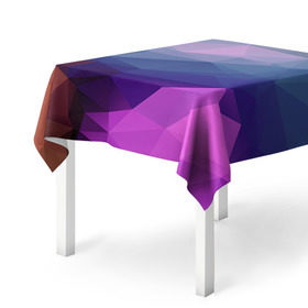 Скатерть 3D с принтом Многогранник в Курске, 100% полиэстер (ткань не мнется и не растягивается) | Размер: 150*150 см | Тематика изображения на принте: полигоны | треугольники | цветные