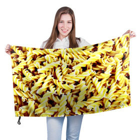 Флаг 3D с принтом Макароны в Курске, 100% полиэстер | плотность ткани — 95 г/м2, размер — 67 х 109 см. Принт наносится с одной стороны | еда | макароны | паста | хлебные