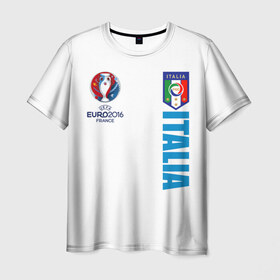 Мужская футболка 3D с принтом Евро 2016 в Курске, 100% полиэфир | прямой крой, круглый вырез горловины, длина до линии бедер | Тематика изображения на принте: евро