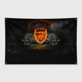 Флаг-баннер с принтом Arsenal FC Gunners в Курске, 100% полиэстер | размер 67 х 109 см, плотность ткани — 95 г/м2; по краям флага есть четыре люверса для крепления | футбол