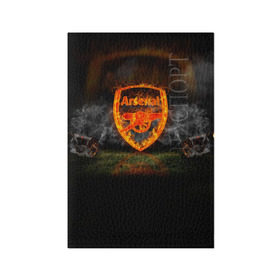 Обложка для паспорта матовая кожа с принтом Arsenal FC. Gunners в Курске, натуральная матовая кожа | размер 19,3 х 13,7 см; прозрачные пластиковые крепления | футбол