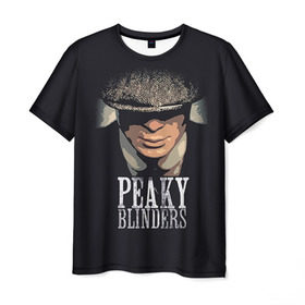 Мужская футболка 3D с принтом Peaky Blinders 5 в Курске, 100% полиэфир | прямой крой, круглый вырез горловины, длина до линии бедер | peaky blinders | козырьки | козырьки сериал | острые козырьки | томас шелби
