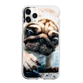 Чехол для iPhone 11 Pro матовый с принтом Мопс в Курске, Силикон |  | animal | breed | bubbles | diving | dog | eyes bulging | pug | water | вода | выпученные | глаза | животное | мопс | ныряет | порода | пузыри | собака