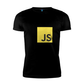 Мужская футболка премиум с принтом JS return true, в Курске, 92% хлопок, 8% лайкра | приталенный силуэт, круглый вырез ворота, длина до линии бедра, короткий рукав | javascript | js | программист