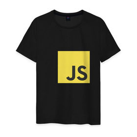Мужская футболка хлопок с принтом JS return true, (black) в Курске, 100% хлопок | прямой крой, круглый вырез горловины, длина до линии бедер, слегка спущенное плечо. | javascript | js | программист