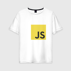 Женская футболка хлопок Oversize с принтом JS return true (black) в Курске, 100% хлопок | свободный крой, круглый ворот, спущенный рукав, длина до линии бедер
 | javascript | js | программист