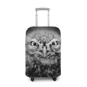 Чехол для чемодана 3D с принтом Сова в Курске, 86% полиэфир, 14% спандекс | двустороннее нанесение принта, прорези для ручек и колес | beak | bird | eyes | fear | hypnosis | look | night | owl | predator | взгляд | гипноз | глаза | клюв | ночь | птица | сова | хищник